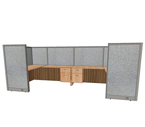 G GOF 2 Person Workstation Cubicle (6'D x 12'W x 4'H) / Office Partition, Room Divider