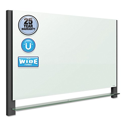QRTG7442BA - Evoque Magnetic Glass Marker Board with Black Aluminum Frame