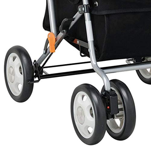 MOWEO Multi-Function Shopping Trolley with Seat and Adjustable Height, Foldable Utility Cart - 83x66cm