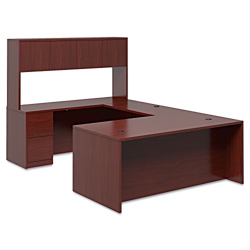 HON 105895RNN 10500 Series L Single Ped Desk, Mahogany 72 x 36