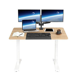 Oneofics Dual Motor Electric Height Adjustable Stand Up Desk Frame Standing Office Workstation Base with Memory Function (White)