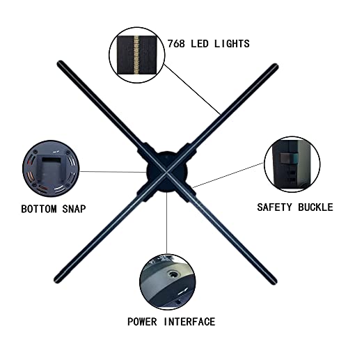 WANTHER 3D Hologram Fan with WiFi, Bluetooth, Remote - 27.5" Display for Business and Holidays