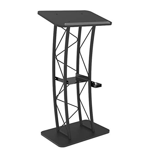 FixtureDisplays Curved Podium Truss Metal/Wood Pulpit Lectern with Cup Holder 11568-H