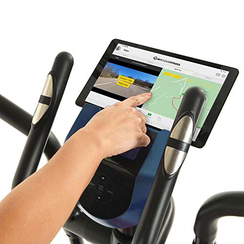 Exerpeutic Magnetic Flywheel Elliptical Trainer Machine for Home Gym with Natural Elliptical Motion, Bluetooth MyCloudFitness Tracking and Pulse Rate Grips, Black Blue