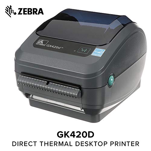 Zebra - GX420d Direct Thermal Desktop Printer for Labels, Receipts, Barcodes, Tags, and Wrist Bands - Print Width of 4 in - USB, Serial, and Ethernet Port Connectivity (Includes Peeler)