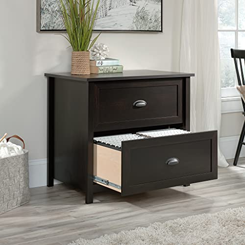 Sauder County Line Lateral File Cabinet, Estate Black Finish, L: 33.39" x W: 21.97" x H: 30.04