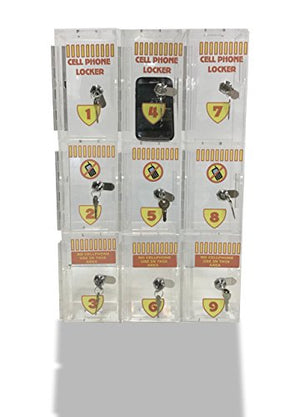 Acrylic Mega Store Wall Mounted Acrylic Cell Phone Locker/Storage - 3 Set