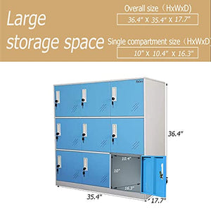 Living Room Organizers and Storage Small Metal Storage Cabinet with Lock for toy and Cloth and self belonging storage (Blue, 9D)