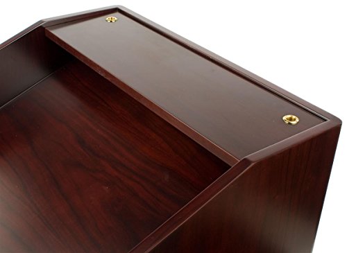 Displays2go Mobile Podium Lectern for Speaking, Tilt-N-Roll Design with Locking Cabinet (XQHLHNRMLK)