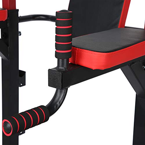 Zerone Power Tower Dip Station Pull Up Bar, Steel Horizontal Bar Pull‑up Trainer for Home Gym Strength Training Fitness Equipment 150 kg