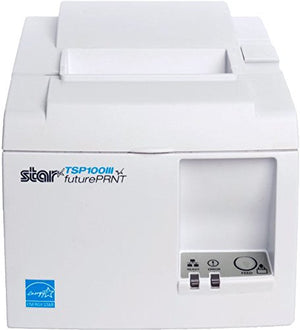 Star Micronics TSP143IIIU USB Thermal Receipt Printer with Device and Mfi USB Ports, Auto-cutter, and Internal Power Supply - White