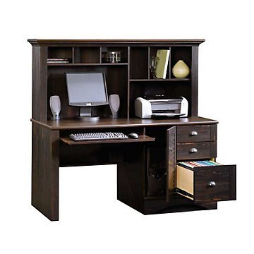 Harbor View Computer Desk with Hutch( Antiqued Black Paint )