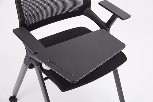 CLATINA Mesh Tablet Arm Chair with Caster Wheels - Black 4 Pack