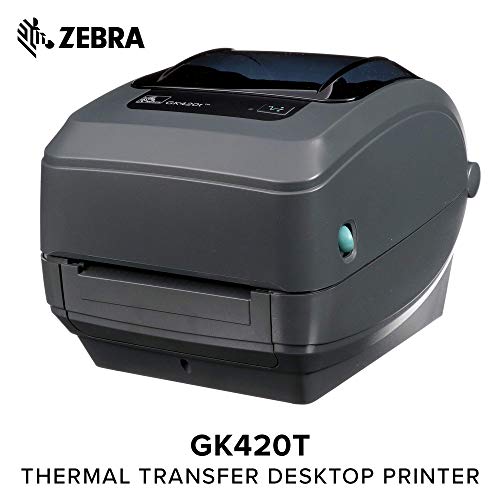 Zebra - GK420t Thermal Transfer Desktop Printer for Labels, Receipts, Barcodes, Tags, and Wrist Bands - Print Width of 4 in - USB, Serial, and Parallel Connectivity (Renewed)