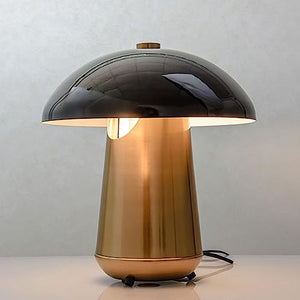 DOOKAA Classic Brass Desk Lamp - Vintage Metal Mushroom Table Lamp