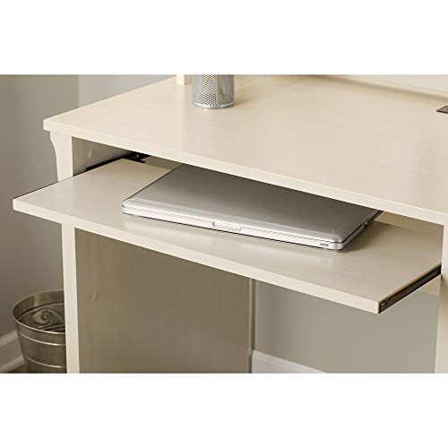 Bush Furniture Salinas Small Computer Desk with Hutch, Antique White