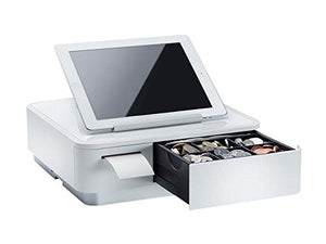 Star Micronics 39650010 Model MPOP10 mPOP with 2" Integrated Printer and Cash Drawer, Universal Tablet Stand, Internal Power Supply, White