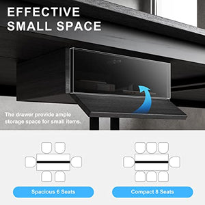 WASAGUN 8FT Rectangular Conference Room Table with USB Ports and Outlets - Grey (94L*47W*29H in)