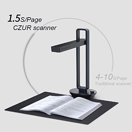 CZUR Aura Pro Portable Book Scanner, A3 Document Scanner, Auto-Flatten & Fingerprint Removal Technologies