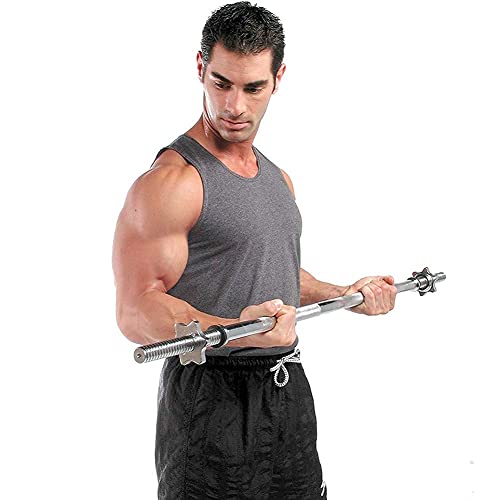HXFENA 47In Barbell Bar, Professional Straight Weight Lifting Barbell Bar for 1 inch Weights Plates, for Bench Strength Training Home Fitness Equipment,4Ft