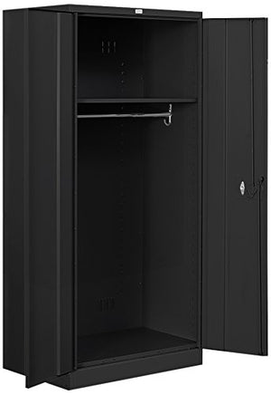 Salsbury Industries Wardrobe Heavy Duty Storage Cabinet, Unassembled, Black