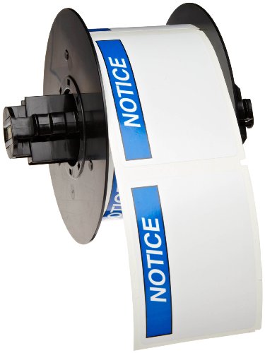 Brady B30-25-595-ANSINO 4" Height x 6" Width, B-595 Indoor/Outdoor Vinyl, White/Blue BBP31 Pre-Printed Pre-Cut Labels Tape with Sign Headers, 175 per Roll