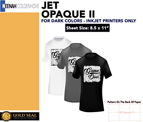 IRON ON HEAT TRANSFER PAPER JET OPAQUE II 8.5 x 11" CUSTOM PACK 500 SHEETS