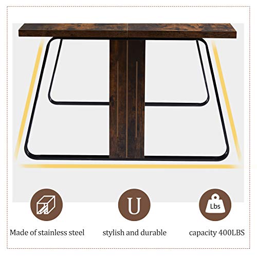 HOVEYY Two Person Desk, Double Workstation Office Desk with Divider Industrial Computer for Home Office Writing Study Work