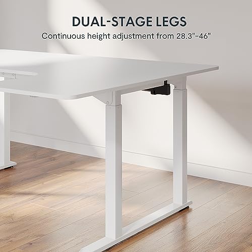 FLEXISPOT Dual Motor L-Shaped Standing Desk 71x43 White