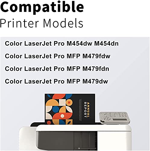 LEMEROUTRUST (with Chip) Remanufactured Toner Cartridge Replacement for HP 414X 414A W2020X W2021X W2022X W2023X use with HP Color Laserjet Pro M454dw M454dn MFP M479fdw (Black Cyan Magenta Yellow)