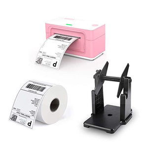 Pink Shipping Label Printer, [Upgraded 2.0] MUNBYN Label Printer Maker MUNBYN Thermal Direct Shipping Label MUNBYN External Rolls Label Holder