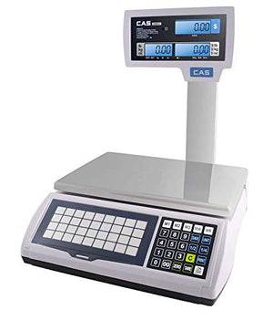 CAS S2000Jr LCD/Pole Price computing Scale with Pole Display, 60 lb x 0.02 lb, NTEP, Legal for Trade