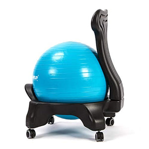 SH-PH Yoga Ball Chair with Backrest - Office Fitness Ball Chair (Color: B)