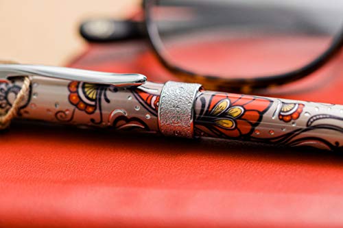 Cross Botanica Red Hummingbird Vine Fountain Pen with Stainless Steel Fine Nib
