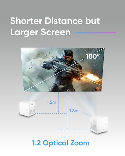 NOMVDIC 4K Short Throw Projector with H/K Speaker, 2300 ANSI Lumens, 180" Screen, Auto Focus, Low Latency