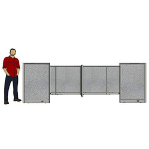 G GOF 2 Person Separate Workstation Cubicle (6'D x 14'W x 4'H) - Gray Office Partition