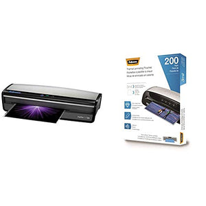 Fellowes Laminator with 10 Pouches & Thermal Laminating Pouches, 200 Pack