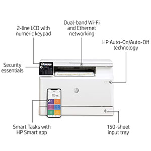 HP Laserjet Pro MFP M182 nw All-in-One Wireless Color Laser Printer - Print Scan Copy- 17 ppm, 600 x 600 dpi, 256MB Memory, Photo Printing, 8.5 x 14, 2-Line LCD with Numeric Keypad Display, Ethernet