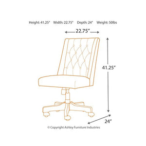 Ashley Furniture Signature Design - Adjustable Swivel Office Chair - Manual Tilt - Casual - Graphite