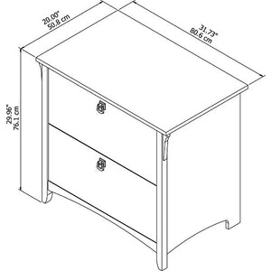 Bush Furniture Salinas 2 Drawer Lateral File Cabinet | Vintage Black Home Office Storage