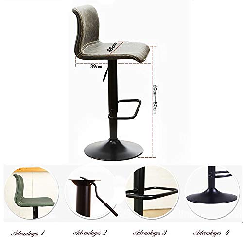 SHPEHP Adjustable Drafting Chair with Backrest & Foot Rest - Peneumatic Lifting Height, Swivel Seat - Black A