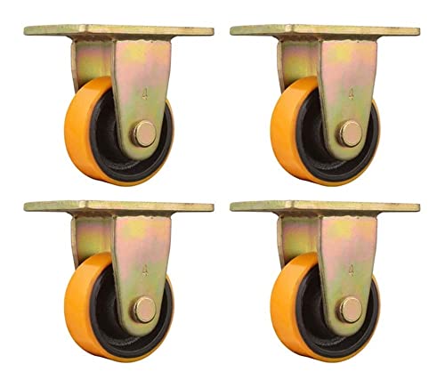 ROLTIN Office Castors Plate Casters 4-Piece Furniture Swivel Rubber Industrial Castors with Brakes (Color: Fixed Cast)