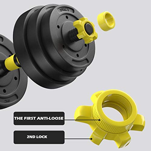 AT-X Adjustable Dumbbell Pair, Dumbbell Combination Environmental Dumbbell Barbell with Bar for Adults Home Fitness Equipment, Strength Training, Weights Dumbbells Set (Yellow) (88 LB)