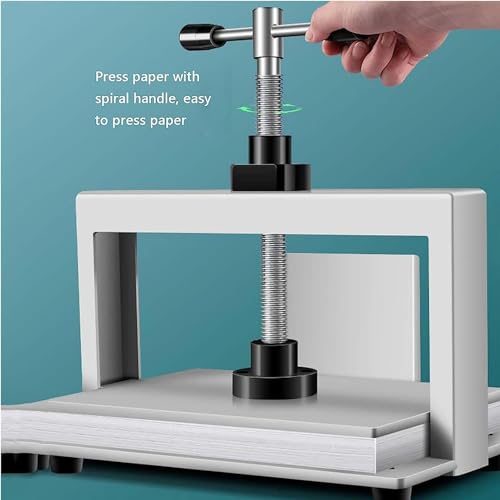 Generic Bookbinding Press Machine, A3/A4 Flat Paper Press, Double Balance Rod Steel Notes Invoice Flattening Nipping Machine