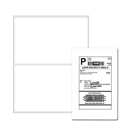 Coopaty Half Sheet Shipping Labels 8.5" x 5.5" Sticker Labels for Laser & Ink Jet Printers, 2 Per Page Self Adhesive Mailing Labels for Packages (8000 Labels)