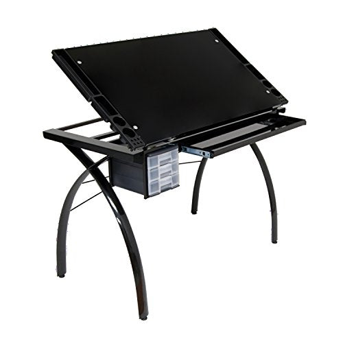 Offex Home Office Futura Craft Station Black/Black Glass