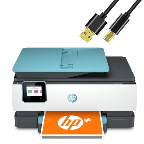 H-P Wireless Color All in one Inkjet Printer for Home and Office - Print, Scan, Copy, Fax with Auto Document Feeder, 2-Sided Printing and Self-Healing Wi-Fi with 6 ft NeeGo Printer Cable