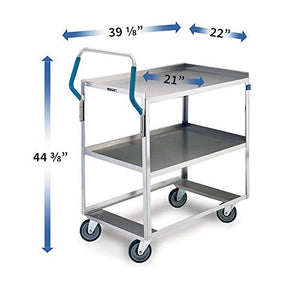 Lakeside Manufacturing Ergo-One Series Utility Cart, Stainless Steel, 2 Shelves, 500 lb. Capacity