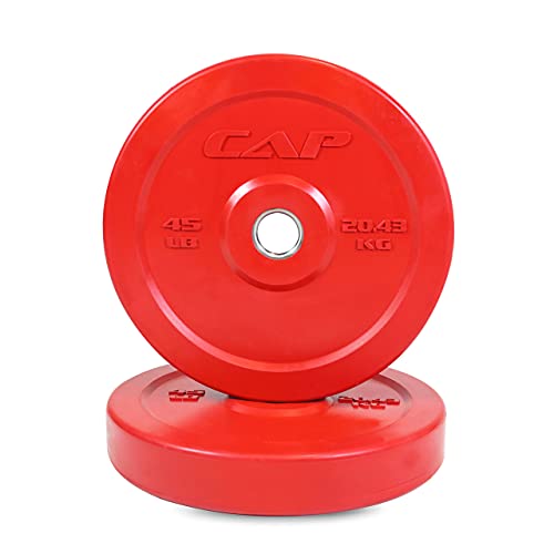 WF Athletic Supply 2 inch Olympic Size Color Premium Bumper Plate with Steel Insert, Great for Strength Training, Weightlifting & Crossfit Competition, Size Options Available
