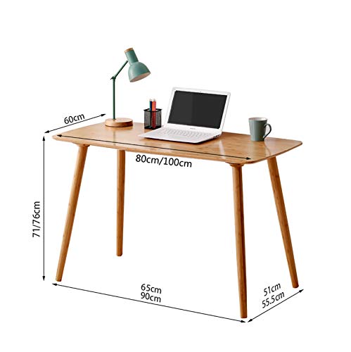 Computer Desk, Simple and Modern Bamboo Home Office Desk, Gaming Desk Workstation for Office/Study/Bedroom, Easy to Assemble, Length: 31.5"/39.4" (Size : 80×60×76cm)